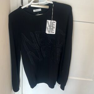 Valentino Virgin Wool Graphic Print Pullover sweatshirt Unisex New w tag!